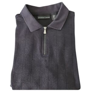 Christian Lacroix Black Ribbed Shirt, Size Medium